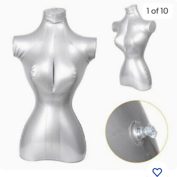 Female Model Tailors Inflatable Manikin Silver BODY Form Display Torso Fashion - Picture 1 of 12